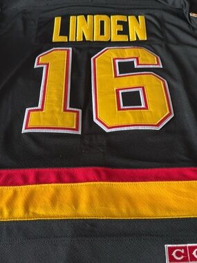 CCM Black and Yellow Linden #16 Hockey Jersey